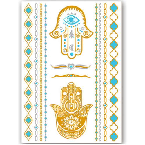 Temporary Tattoo Goud / Gold Ibiza Stijl (11x6cm)