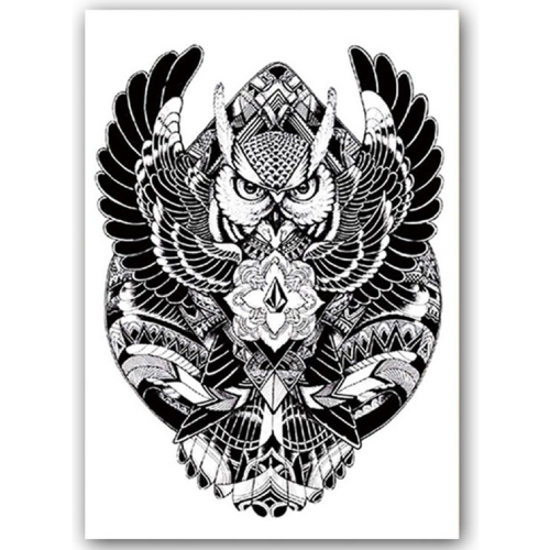 Temporary Tattoo Uil (A5 formaat)