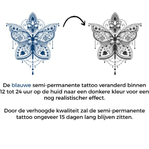 Temporary Tattoo Vlinder (6x6 cm)